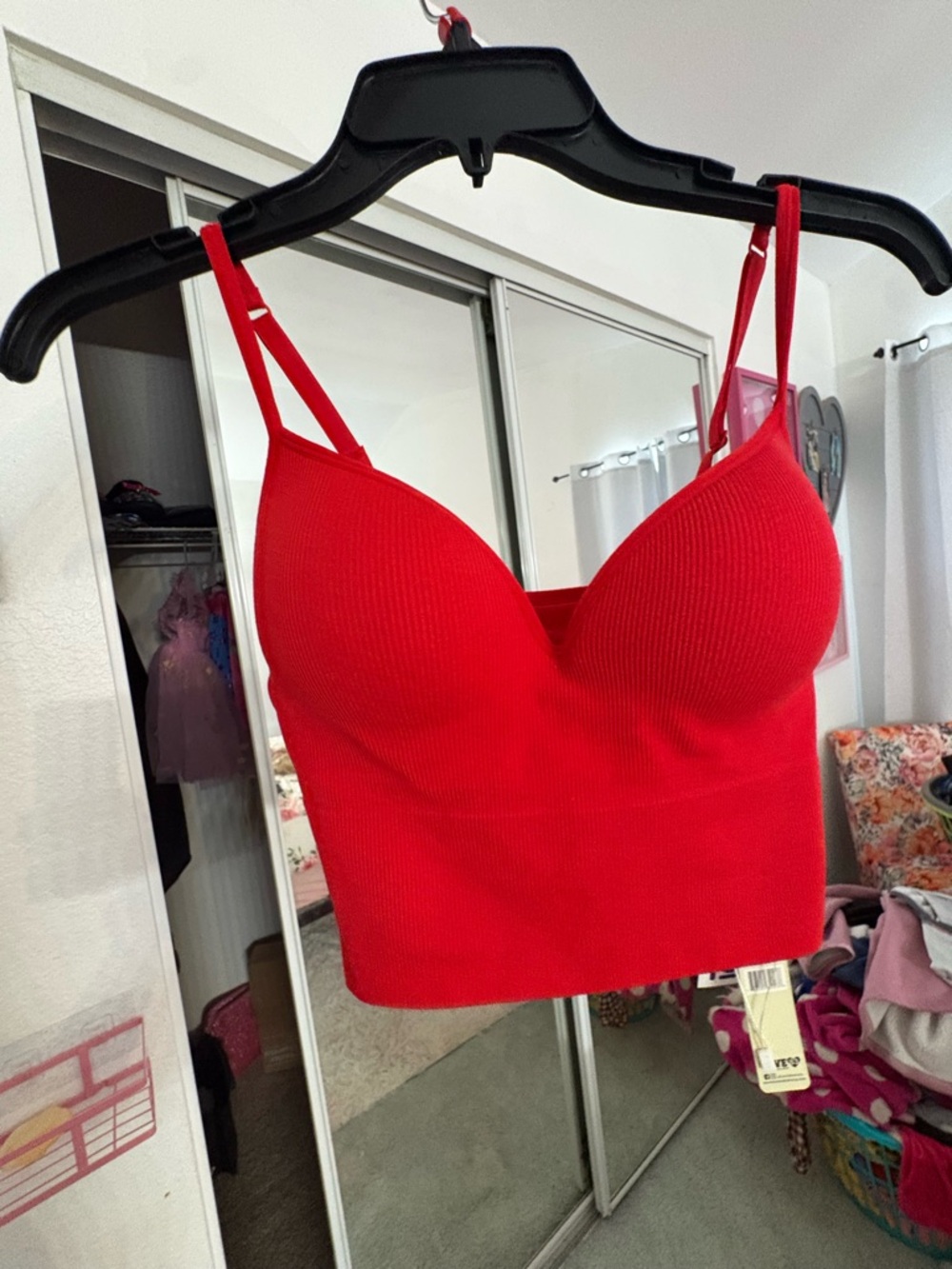 Ross Sportswear Red Seamless Longline Bralette